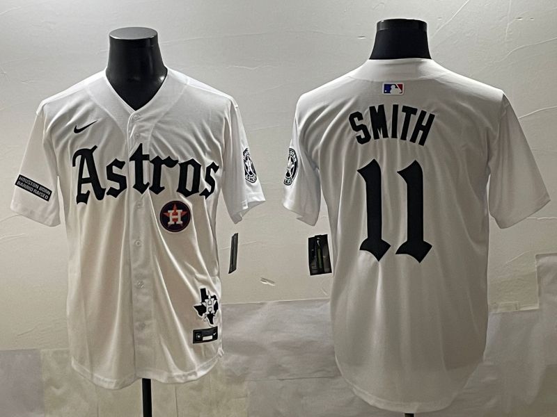 Men 2025 Houston Astros #11 Smith White Five generations Joint Name Nike MLB Jersey style 50->houston astros->MLB Jersey